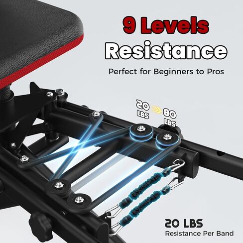 آلة إبعاد الورك للصالة الرياضية المنزلية، معدات تمرين الأرداف ذات 9 مستويات، أداة بناء الغنائم مع شريطين للمقاومة، أداة تمرين الأرداف والفخذين 2 في 1 للنساء والرجال in Kuwait