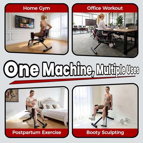 آلة إبعاد الورك للصالة الرياضية المنزلية، معدات تمرين الأرداف ذات 9 مستويات، أداة بناء الغنائم مع شريطين للمقاومة، أداة تمرين الأرداف والفخذين 2 في 1 للنساء والرجال in Kuwait