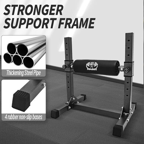 حامل القرفصاء البلغاري المنفصل - حامل القرفصاء بساق واحدة، 9 ارتفاعات دوارة قابلة للتعديل، بطانة مريحة للقرفصاء، وطعنات الساق، وتدريبات وزن الجسم in Kuwait