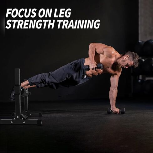 حامل القرفصاء البلغاري المنفصل - حامل القرفصاء بساق واحدة، 9 ارتفاعات دوارة قابلة للتعديل، بطانة مريحة للقرفصاء، وطعنات الساق، وتدريبات وزن الجسم in Kuwait