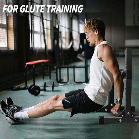 حامل القرفصاء البلغاري المنفصل - حامل القرفصاء بساق واحدة، 9 ارتفاعات دوارة قابلة للتعديل، بطانة مريحة للقرفصاء، وطعنات الساق، وتدريبات وزن الجسم in Kuwait