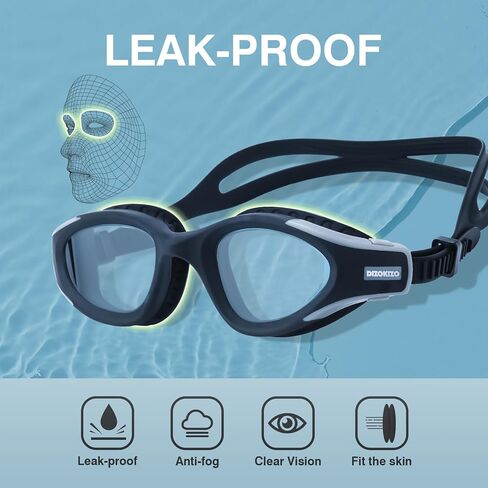 المنافسة نظارات السباحة ، نظارات السباحة البالغة مكافحة الضباب والأشعة فوق البنفسجية حماية لا تسرب للرجال شباب in Kuwait