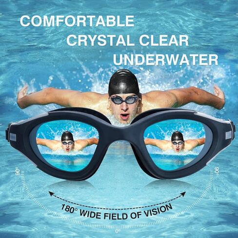 المنافسة نظارات السباحة ، نظارات السباحة البالغة مكافحة الضباب والأشعة فوق البنفسجية حماية لا تسرب للرجال شباب in Kuwait