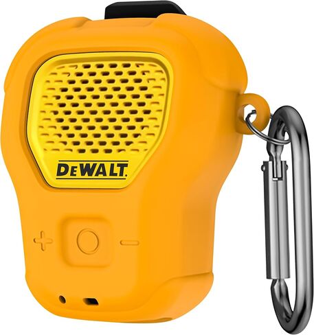Geiomoo Silicone Case for DEWALT Wearable Speaker (Updated Version), Protective Portable Scratch Shock Resistant Cover with Carabiner (Black) in Saudi Arabia
