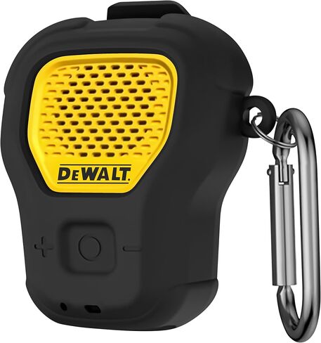 Geiomoo Silicone Case for DEWALT Wearable Speaker (Updated Version), Protective Portable Scratch Shock Resistant Cover with Carabiner (Black) in Saudi Arabia