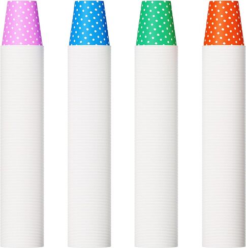 500 Pack 5oz Paper Cups, Multicolor Paper Disposable Cups, Small Mouthwash Cups, Cold Beverage Drinking Cup for Party, Travel and Event (Strip) in Kuwait