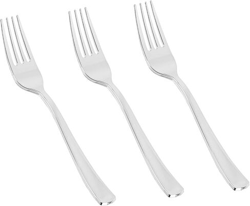 N9R 50PCS Gold Plastic Forks, Solid, Durable and Heavy Duty Plastic Forks Disposable, Perfect Plastic Utensils for Parties, Thanksgiving, Christmas and Daily Use in Saudi Arabia