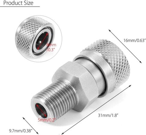 PCP بندقية الهواء 8 مللي متر الإفراج السريع قطع الاتصال مقرنة تركيب مقبس أنثى لملء (1/8NPT) in Kuwait