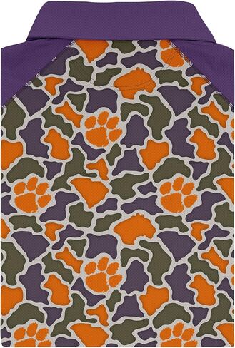 Amigo NCAA Mens Clemson Tigers Licensed Camo Range Raglan Polo Shirt in Saudi Arabia