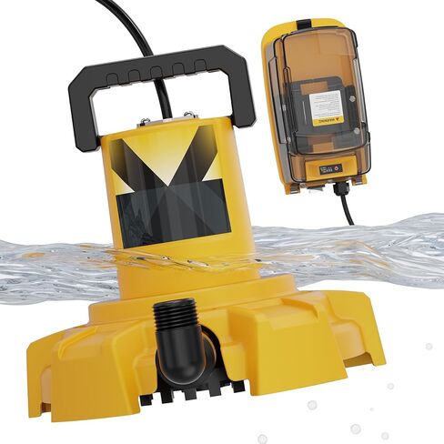 Cordless Submersible Sump Pump Compatible with Dewalt 20V Battery(Tool Only), 1320GPH Brushless Water Transfer Pump, Portable Electric Utility Pump w/ 15.4ft Cord for Garden Pond Pool Tub in Kuwait