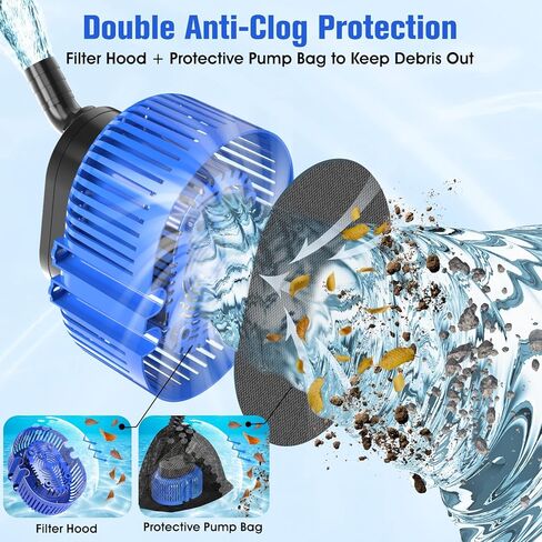 Pool Cover Pump above Ground, Submersible Water Sump Pump Swimming Water Removal Pumps,Submersible Pump for Pool Draining,Pool Pump 16FT Drainage Hose,25 FT Extra Long Power Cord, 850 GPH,4 Adapters in Saudi Arabia