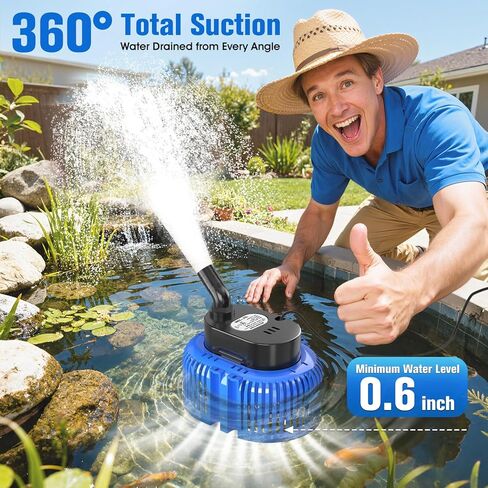 Pool Cover Pump above Ground, Submersible Water Sump Pump Swimming Water Removal Pumps,Submersible Pump for Pool Draining,Pool Pump 16FT Drainage Hose,25 FT Extra Long Power Cord, 850 GPH,4 Adapters in Saudi Arabia