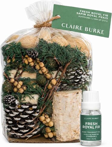 حقيبة مجففات التنوب الملكي الطازجة من كلير بيرك، رائحة الغابة الشتوية للمنزل، 64 أونصة in Kuwait