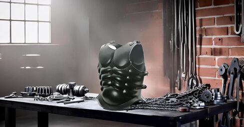 NauticalMart Spartan Roman Black Steel Muscle Breastplate Cuirass Medieval Armor Larp Halloween Costume in Saudi Arabia