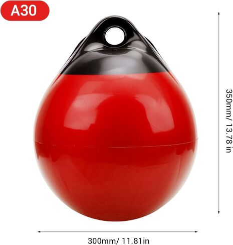 Boat Bumper Ball, Ball Black and Red Thickened High Strength PVC Inflatable Docking Bumper, Suitable for Yachts Sailboats Rowboats (30) in Saudi Arabia