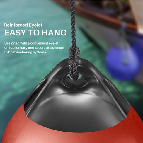 Boat Bumper Ball, Ball Black and Red Thickened High Strength PVC Inflatable Docking Bumper, Suitable for Yachts Sailboats Rowboats in Saudi Arabia