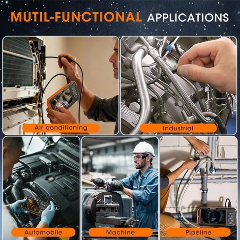 كاميرا المنظار مع ضوء، 5 بوصة IPS 1920P HD Borescope مع عدسة ثلاثية، منظار فحص مع كابل ثعبان شبه صلب بطول 16.4 قدم وبطاقة 32 جيجابايت، كاميرا تصريف مقاومة للماء IP67 للصرف الصحي/الأنابيب/السيارات in Kuwait