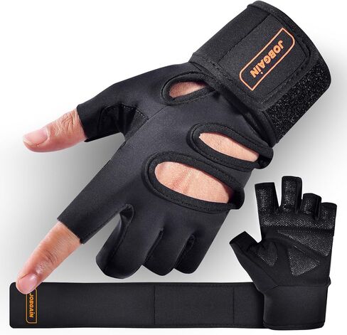 Workout Gloves for Men and Women, Gym Weight Lifting Padded Gloves with Wrist Wrap Support, Full Palm Protection & Extra Grips, for Weightlifting, Exercise, Cross Training, Fitness, Pull-Up in Kuwait
