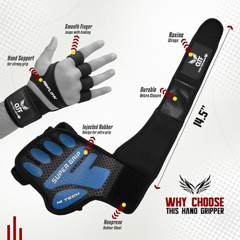 QTF Ventilated Weight Lifting Gloves for Men & Women Workout Gym Fitness Extra Grip with Wrist Support Wrap Cross fit Pull-ups Barbell Training Sports in Kuwait
