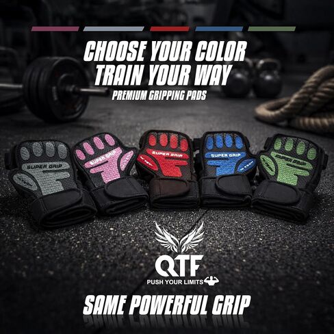 QTF Ventilated Weight Lifting Gloves for Men & Women Workout Gym Fitness Extra Grip with Wrist Support Wrap Cross fit Pull-ups Barbell Training Sports in Kuwait