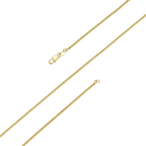BORUO 925 Sterling Silver Snake Chain Necklace | Waterproof 14K Gold Plated Snake Chain | 1mm 1.5mm Solid Italian Nickel-Free Necklace Lobster Claw Clasp 14-30 Inch in Saudi Arabia