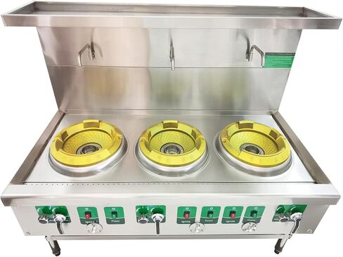 موقد غاز تجاري مقاس 13 بوصة، شعلة ثلاثية، طراز مفتوح، 25000 واط، ستانلس ستيل، غاز البترول المسال والغاز الطبيعي in Kuwait