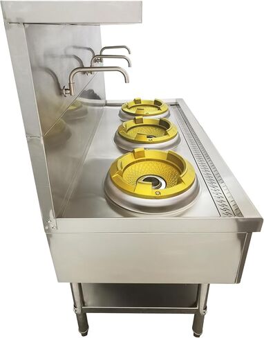 موقد غاز تجاري مقاس 13 بوصة، شعلة ثلاثية، طراز مفتوح، 25000 واط، ستانلس ستيل، غاز البترول المسال والغاز الطبيعي in Kuwait