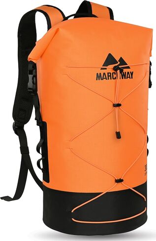 MARCHWAY Floating Roll Top Dry Bag, Flexible Lightweight TPU Waterproof Backpack 20L/30L/40L with Padded Straps for Boating, Kayaking, Swimming, Hiking, Beach (Blue, 30L) in Kuwait
