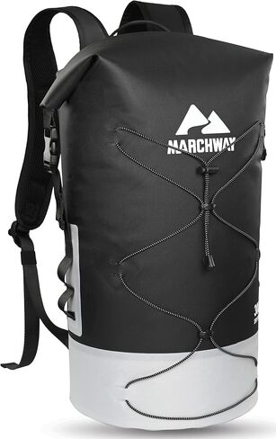 MARCHWAY Floating Roll Top Dry Bag, Flexible Lightweight TPU Waterproof Backpack 20L/30L/40L with Padded Straps for Boating, Kayaking, Swimming, Hiking, Beach (Blue, 30L) in Kuwait