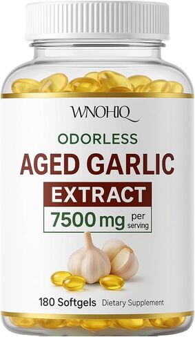 Aged Garlic Extract - 7500mg Odorless | Garlic Supplements 360 Softgels | Odorless Aged Garlic Capseles for Supports Immune Health | Organic, Non-GMO, Gluten-Free (2) in Saudi Arabia