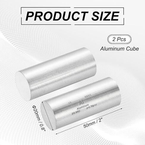 PATIKIL 2Pcs Aluminum Stick, 0.8x2 Al Density Stick High Density Element Rod Unique Metal Round Periodic Table of Elements Collections Lab Experiment Teacher Scientific Classes in Saudi Arabia
