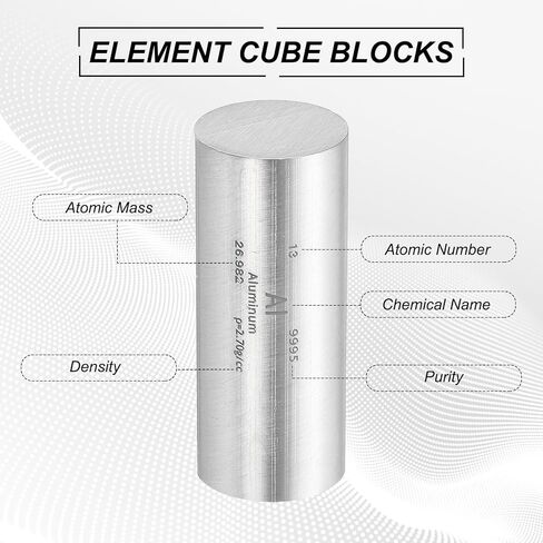 PATIKIL 2Pcs Aluminum Stick, 0.8x2 Al Density Stick High Density Element Rod Unique Metal Round Periodic Table of Elements Collections Lab Experiment Teacher Scientific Classes in Saudi Arabia