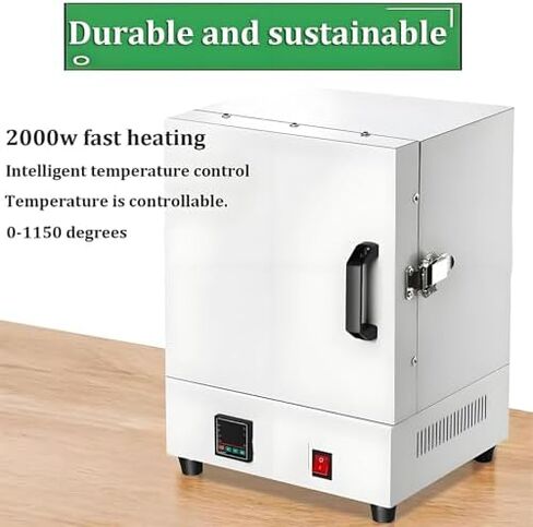 High-Temperature Muffle Furnace 1150℃, 2000W Kiln for Jewelry Making, Plaster Mold Burnout, Metal Casting, Ceramics, Glass Fusing, Home Lab Use in Kuwait