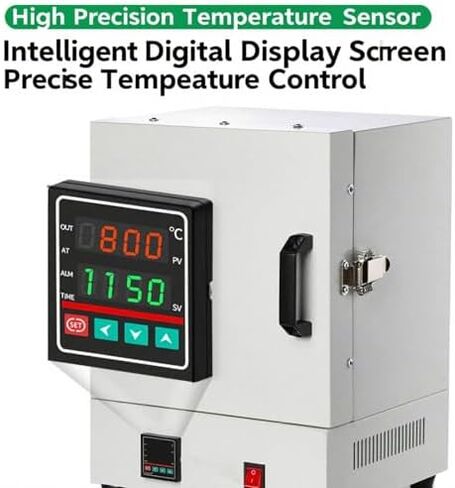 High-Temperature Muffle Furnace 1150℃, 2000W Kiln for Jewelry Making, Plaster Mold Burnout, Metal Casting, Ceramics, Glass Fusing, Home Lab Use in Kuwait