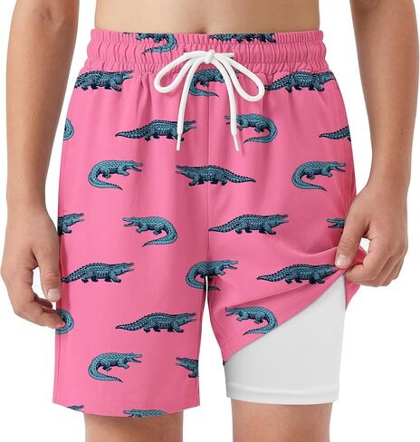 الأولاد السباحة جذوع مع ضغط بطانة UPF 50+ شورت سريع للسباحة الجافة الجافة بدلات السباحة للبنين من أجل الطفل in Kuwait