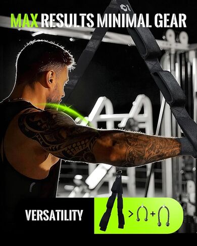 Tricep Rope Cable Attachment with 6 Anti-Slip Handles, Extra-Long Adjustable Pull Down Rope with Wrist Brace & Ankle Strap for Pushdowns, Crunches & Extensions, Cable Machine Attachment for Home & Gym in Kuwait