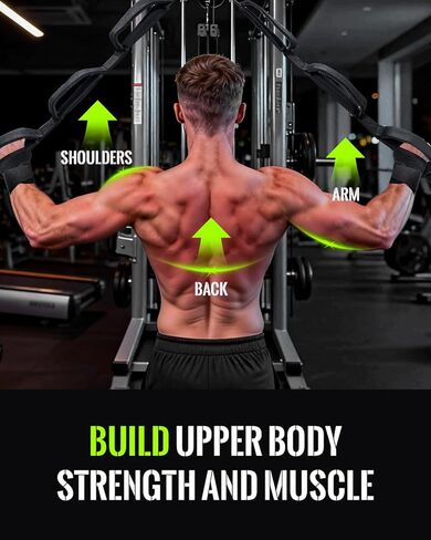 Tricep Rope Cable Attachment with 6 Anti-Slip Handles, Extra-Long Adjustable Pull Down Rope with Wrist Brace & Ankle Strap for Pushdowns, Crunches & Extensions, Cable Machine Attachment for Home & Gym in Kuwait