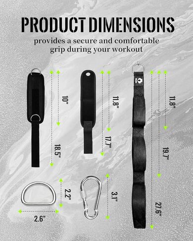 Tricep Rope Cable Attachment with 6 Anti-Slip Handles, Extra-Long Adjustable Pull Down Rope with Wrist Brace & Ankle Strap for Pushdowns, Crunches & Extensions, Cable Machine Attachment for Home & Gym in Kuwait