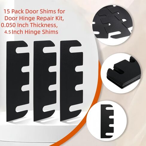 15 Pcs 4.5 Inch Hardware Door Hinge Shims,Stainless Steel Door Hinge Spacer with Coated Finish,Doors Hinge Shims Hinge Spacer for Repair Kit,0.050 Inch Thick in Saudi Arabia
