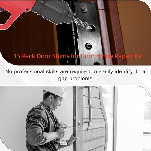 15 Pcs 4.5 Inch Hardware Door Hinge Shims,Stainless Steel Door Hinge Spacer with Coated Finish,Doors Hinge Shims Hinge Spacer for Repair Kit,0.050 Inch Thick in Saudi Arabia