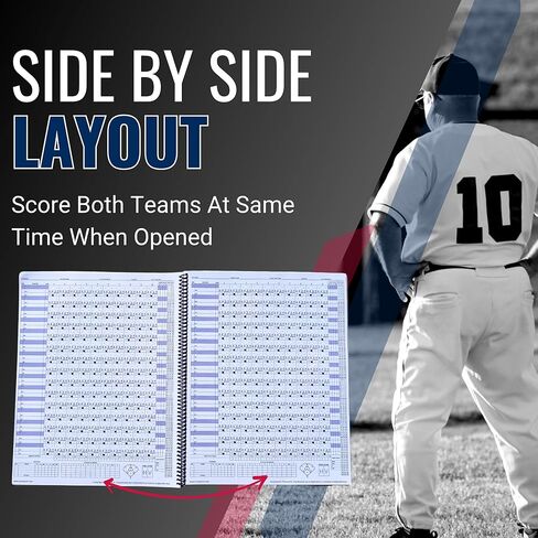 Covey Sports Premium Baseball Scorebook with Oversized 14x11 Pages - Season-Long Softball Score Keeping Book for 50 Games - 15-Player Lineup with Pitch Count Tracker and Stats Tracking in Kuwait