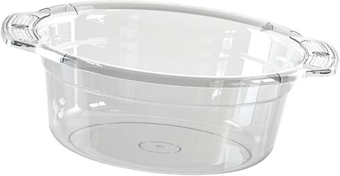 Wash Basin Dish Tub Portable Transparent Dishpan Face Cleansing Tub Foot Basin Thickened Material Multi Functional Suitable for Student Dormitory Bath, Gray, Small in Kuwait