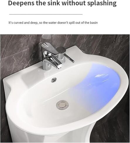 حوض الوضوء، حوض غسيل سيراميك عمودي مع صنبور قابل للتعديل بزاوية 360 درجة، تصميم متكامل قائم على الأرض للقدم وغسل الوجه in Kuwait