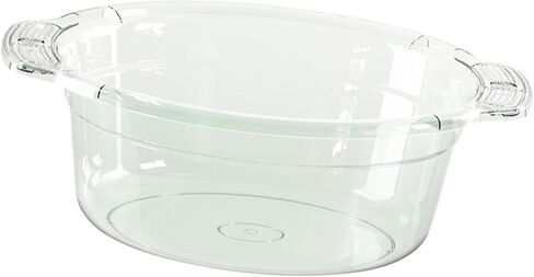 Wash Basin Dish Tub Portable Transparent Dishpan Face Cleansing Tub Foot Basin Thickened Material Multi Functional Suitable for Student Dormitory Bath, Green, Medium in Kuwait