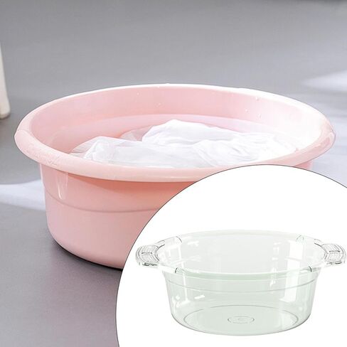 Wash Basin Dish Tub Portable Transparent Dishpan Face Cleansing Tub Foot Basin Thickened Material Multi Functional Suitable for Student Dormitory Bath, Green, Medium in Kuwait