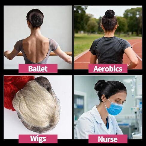 Fandamei Hair Net, 120 PCS Invisible Black Hair Nets for Food Service Workers&Women&Men, 24 Inches Extra Large Hair Net for Buns, Nylon Hairnets for Foodservice, Dancing, Ballet Bun in Kuwait