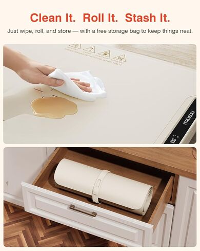 حصيرة تدفئة للطعام، صينية تدفئة كهربائية iTRUSOU 99H حرارة مستمرة، 7 إعدادات لدرجة الحرارة، تسخين كامل السطح حاصل على براءة اختراع، مفتاح درجة فهرنهايت/درجة مئوية، سخانات طعام مرنة قابلة للطي لبوفيه الحفلات، الاستخدام اليومي in Kuwait