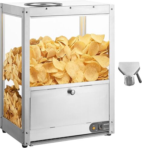 VEVOR Commercial Nacho Chip Warmer، آلة تسخين رقاقة 85QT مع قاعدة تسخين وضوء تسخين، آلة Nacho مع لوحة انحراف، الفولاذ المقاوم للصدأ، لرقائق Nacho، الفشار، رقائق البطاطس، الفول السوداني in Saudi Arabia