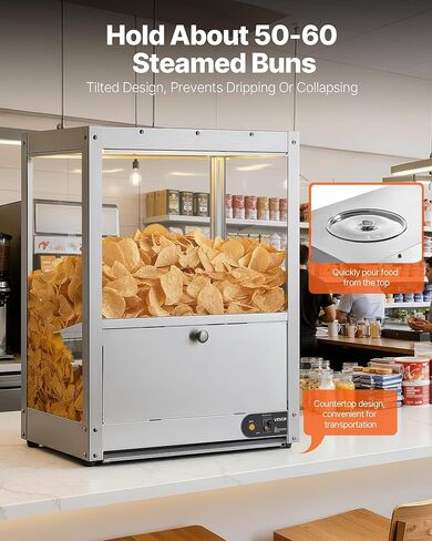 VEVOR Commercial Nacho Chip Warmer، آلة تسخين رقاقة 85QT مع قاعدة تسخين وضوء تسخين، آلة Nacho مع لوحة انحراف، الفولاذ المقاوم للصدأ، لرقائق Nacho، الفشار، رقائق البطاطس، الفول السوداني in Saudi Arabia