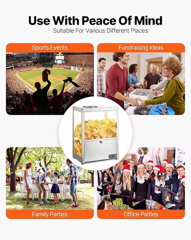 VEVOR Commercial Nacho Chip Warmer، آلة تسخين رقاقة 85QT مع قاعدة تسخين وضوء تسخين، آلة Nacho مع لوحة انحراف، الفولاذ المقاوم للصدأ، لرقائق Nacho، الفشار، رقائق البطاطس، الفول السوداني in Saudi Arabia